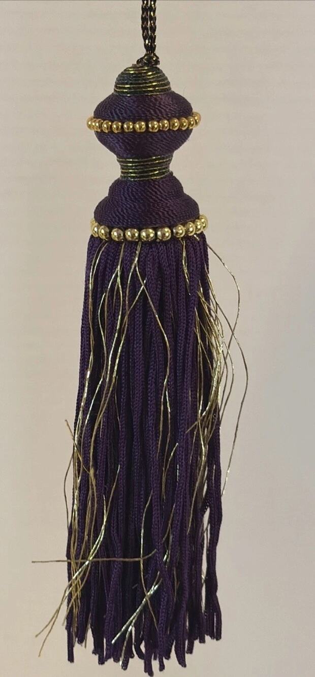 Holiday Time Tassel Ornaments Beautiful Purple & Gold